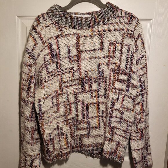 Hunter Bell Rory Knit Sweater Woman's XS Cream w/Multi Color Design NEW - Picture 1 of 5
